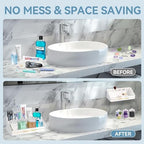 Tucao Toothbrush Holders, Toothbrush Holders for Bathroom with 6 Large Capacity Storage Slots & 3 Qtip Holders - Sturdy for Bathroom Counter Organizers and Storage Countertop - Marble White - Image 4