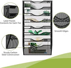 EasyPAG 8 Pocket Mesh Wall File Organizer, Hanging Paper Folder Holder with Classify Label, Vertical Wall Mount Mail Organizer for Office Home Classroom, Black - Image 3