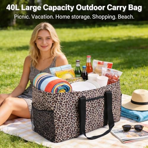 Extra Large Utility Tote Bag - Reusable Grocery Bags Foldable Heavy Duty - Image 7