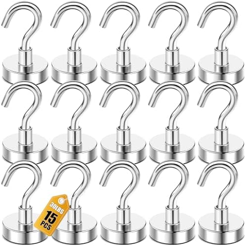 DIYMAG Magnetic Hooks 15pcs 30lbs Cruise Essentials 2026 Magnet Hook by DIYMAG