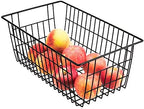 SANNO Wire Storage Baskets Freezer Baskets Farmhouse Organizer Storage Bins Large Organizer Bins for Storage, Office, Bathroom, Pantry Organization Storage Bins Rack with Handles 6 Pack - Image 6