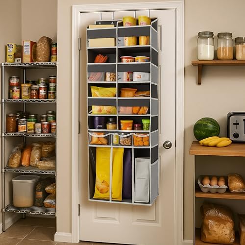 Extra Large Over The Door Organizer with Clear Pockets - 8 Compartments & XL Bottom Storage, Heavy-Duty Hanging Organizer for Bathroom, Bedroom, Closet (57 Inch Height). - Image 2