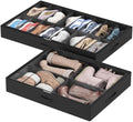 Lifewit Under Bed Shoe Storage Organizer 1 Pack(16 Shoes Cells+4 Boots Cells), 4.3 Inches Profile Fabric Shoes Container Box with Clear Cover, Foldable Storage Bag with 2 Handles, Fits 12 to 20 Pairs by Lifewit