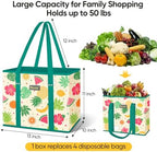 BALEINE 3PK Reusable Grocery Bags, Heavy Duty Shopping Tote Bag - Image 4
