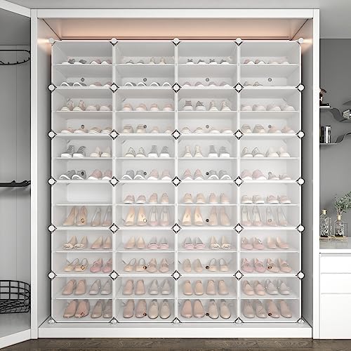 ROJASOP Shoe Storage Cabinet, 12-Tier Shoe Organizer 96 Pairs Extra Large Plastic Shoe Rack with Covers Portable Shoe Rack Organizer with Doors Big Shoe Rack for Closet Entryway Bedroom - Image 7