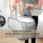 Collapsible Laundry Hamper Basket,Pop Up Mesh Foldable Bag for Laundry Room - Image 4