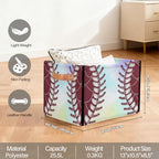 Baseball Storage Basket Toy Storage Bins Collapsible Cube Organizer - Image 2