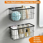 2Pack Cabinet Door Organizer, Self-Adhesive Lid Storage Box for Cabinet Storage, Wall-Mounted Storage Basket Rack, Suitable for Kitchen, Refrigerator, and Bathrooms - Image 7