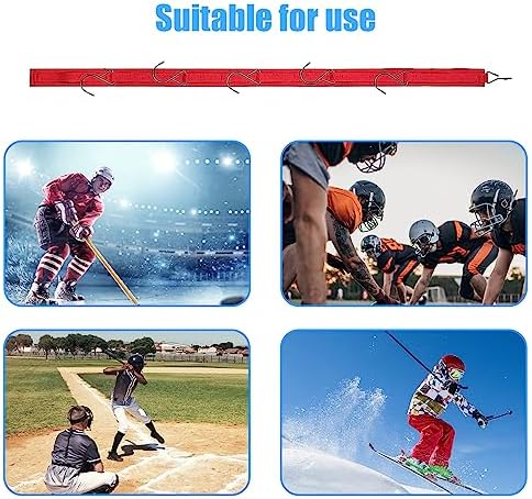 Hockey Hanger Portable Hanging Dryig Rack Hockey Gifts for Home and Outdoor Using in Ice Hockey Skating Football Camping Fishing 5 Hooks (Red) - Image 7