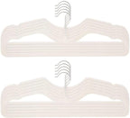 CUTSKY Velvet Hangers 50 Pack, Ultra Slim & Short Neck Hanger, 360 Swivel Hook, Space Saving Durable Non-Slip Felt Hangers,Beige b by Unknown