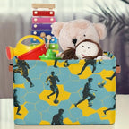 Soccer Blue Storage Basket Toy Storage Bins Collapsible Cube Organizer - Image 3