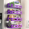 Sevenblue 4-Pack Magnetic Spice Rack for Refrigerator with Hooks, Purple by Sevenblue