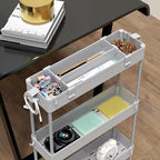 SPACELEAD 2-piece Set Slim Storage Cart 3 Tier,Bathroom Organizer Rolling Utility,Mobile Shelving Unit Slide Out for Office, Kitchen, Laundry Room & Narrow Places - Image 7