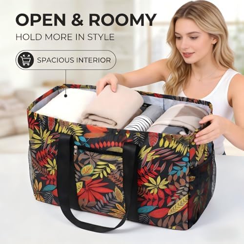 Extra Large Utility Tote Bag - Reusable Grocery Bags Foldable Heavy Duty - Image 6