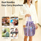 Mesh Shower Caddy Portable with Drawstring - 2-Handle Shower Bag for Dorm - Image 7