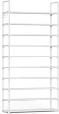 Kitsure 10 Tier Shoe Rack, Tall Shoe Organizer, 32.2" Wide, White | Large-Capacity Shoe Storage with Hooks, Shoe Shelf for Closet, Entryway, Bedroom, Living Room, Zapateras Organizer by Kitsure