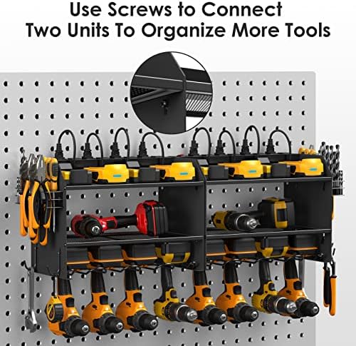 CCCEI Wall Mount Modular Tool Charging Organizer, Black, 2 Pack, 3 Tier. - Image 2
