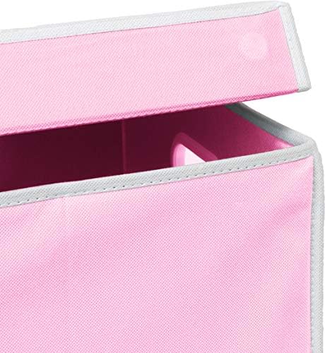 Simple Houseware Foldable Laundry Hamper Basket with Lid, Pink - Image 5