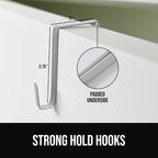 GORILLA GRIP Over The Door Organizer Storage, 5 Deep Hanging Shelves, Holds 50lbs, Closet Organizers Shelf for Bedroom, Shoes, Bathroom, Nursery, Dorm Essentials, 3 Metal Hooks, 58x15 Inches, White - Image 8