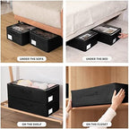 CYhom Under Bed Storage Bins Frame Storage Box Oxford Fabric Sturdy Underbed Container Foldable Stackable Large Capacity Clothes Organizer - Image 3