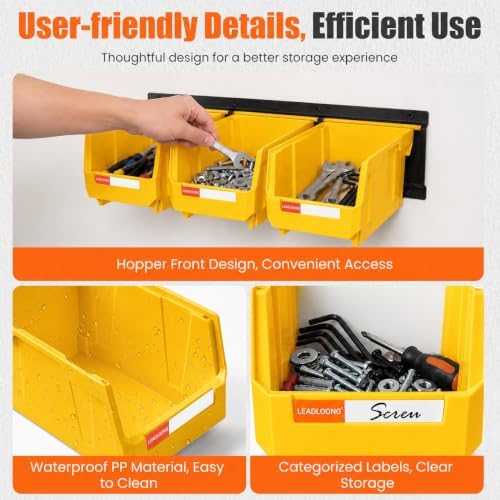 14pc Wall-Mounted Storage Organizer Mixed V1 V2 Combo Yellow - Image 6