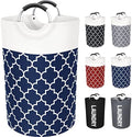 Large Laundry Basket 75L Tall Collapsible Hamper with Handles for Dorm Blue by Fabspace