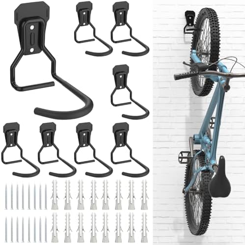 Housolution Bike Wall Mount with Fixed Hook, [8 Pack] Bike Storage Rack by Housolution