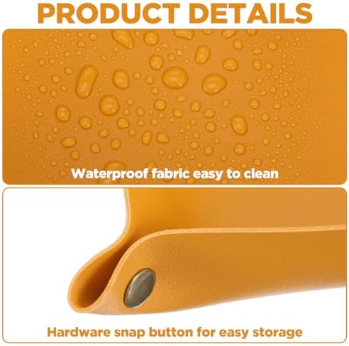 12 Pcs PU Leather Valet Tray, Foldable Catchall Organizer with Snap Buttons, Double Sided Key Tray for Entryway, Desk, Travel, Phone, Keys, Jewelry - 12 Colors - Image 3