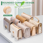 2 Pack Acrylic Purse Organizer for Closet, 8-Slot Bag & Purse Organizer, No Assembly, Clear Handbag Storage Shelf .for Shelf Divider Handbags, Clothes, Sweater - Image 6
