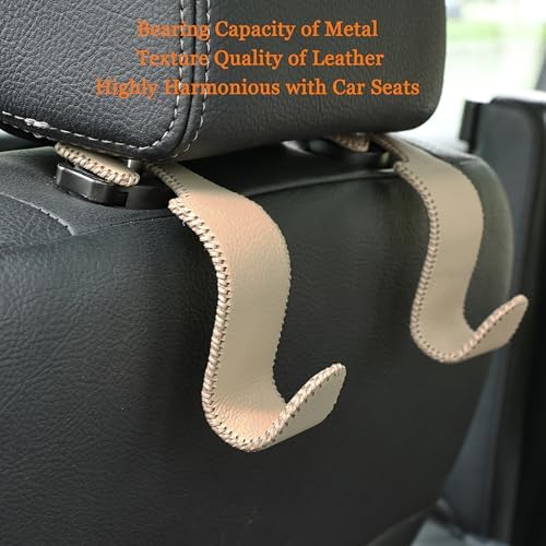 4-Pack Car Headrest Hooks Holds 55lbs Seat Storage Organizer for Bags - Image 4