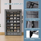 OYREL Shoe Rack Dustproof Sturdy 8Tier Tall Large Storage with Side Pocket - Image 6