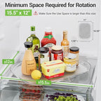 LAMU Lazy Susan Organizer 14.56''x11'' for Refrigerator Organizers and Storage Fridge Organization, Turntable Condiment Organizer for Kitchen, Table Top, Cabinet, Pantry, Countertop, 1 Pack - Image 2