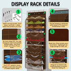 Kotkn Over The Door Shoe Organizer with 12 Large Breathable Pockets - Durable Hanging Storage for the Entire Family's Shoes (Espresso) - Image 3