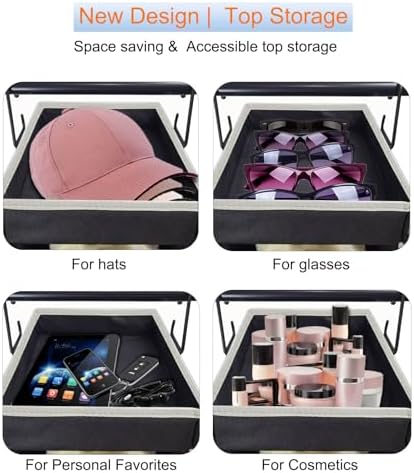 Large-Sized Hanging Shoe Organizer 10-Shelf, Sturdy Hanging Closet Organizer with 8 Side Pockets, Wider Hanging Shelves for Storage Shoes Clothes Jeans Shirts Toys, Black - Image 5