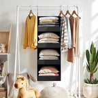 GRANNY SAYS 4-Shelf Hanging Organizer, Wall Mount, Fabric, 1-Pack | 44 lb Capacity, No-Sag Support, Keeps Clothes Neat, Folds Flat, Fits RV, Dorm & Small Closets - Image 2