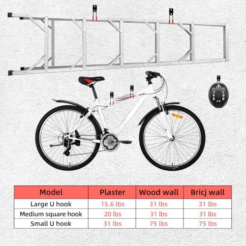 Garage Hooks Heavy Duty, Medium Square Hooks Wall Mount, Anti-Slip PVC Coated Steel Utility Storage Organizer for Hanging Ladders, Bikes, Garden Tools and Hoses 2 Packs - Image 6