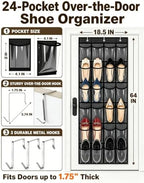 Over the Door Shoe Organizer - Space Saving Shoe Rack for Closet - Image 2