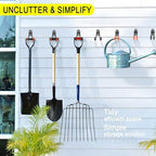 8 Pack Heavy Duty Garage Hooks Storage Organizer Wall Mount Power and Garden Tool Hangers, for Hanging Ladders, Ropes, Hose, Bulk Items - Image 5