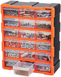 VEVOR 18-Drawer Storage Organizer, Plastic, Drawer Storage Cabinet for Garage Organization, Stackable Small Parts Organizer, Wall-Mounted Toolbox, for Hardware, Beads, Screws, Crafts, Building Bricks by VEVOR