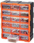 VEVOR 18-Drawer Storage Organizer, Plastic, Drawer Storage Cabinet for Garage Organization, Stackable Small Parts Organizer, Wall-Mounted Toolbox, for Hardware, Beads, Screws, Crafts, Building Bricks by VEVOR