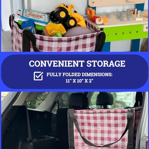 DURASACK Heavy Duty Storage Tote Bag 22-Gallon, Gingham Red - Image 4