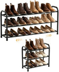 ENJOYBASICS 3 Tier Expandable Shoe Rack, Metal Small Shoes Shelf, Black by ENJOYBASICS