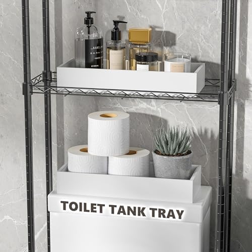 Bamboo Toilet Tank Tray, 15" x 6" x 2.5", White - Image 4