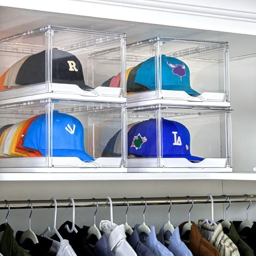 Vtopmart 4 Pack Stackable Baseball Caps Organizer, Each Holds 12 hats - Image 5