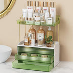 Anylady Bathroom Organizers and Storage, Makeup Organizer (Sturdy Durable Attractive), Ideal for Vanity, Countertop, Counter, Perfume, Skincare, Cabinet, Cosmetic, Dresser Organizer (Green) by Anylady