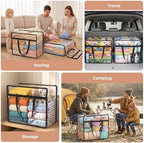 6 Pack Clear Storage Bags for Clothes, 45L Closet Organizers and Storage | Plastic storage with zipper and handle, moving bags, under-bed storage, closet organizer for blankets, comforters, toys - Image 6