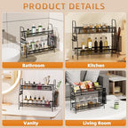 VITVITI 2 Tier Bathroom Countertop Organizer, Vanity Storage Shelf, Black - Image 2