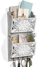 2-Slot Mail Organizer Wall Mount with 4 Hooks by Dhmkfly