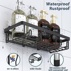 Liuoud 5 Pack Shower Caddy for Inside Shower, Black Bathroom Storage Decor - Image 4