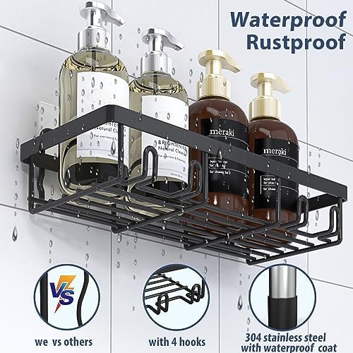 Liuoud 5 Pack Shower Caddy for Inside Shower, Black Bathroom Storage Decor - Image 4